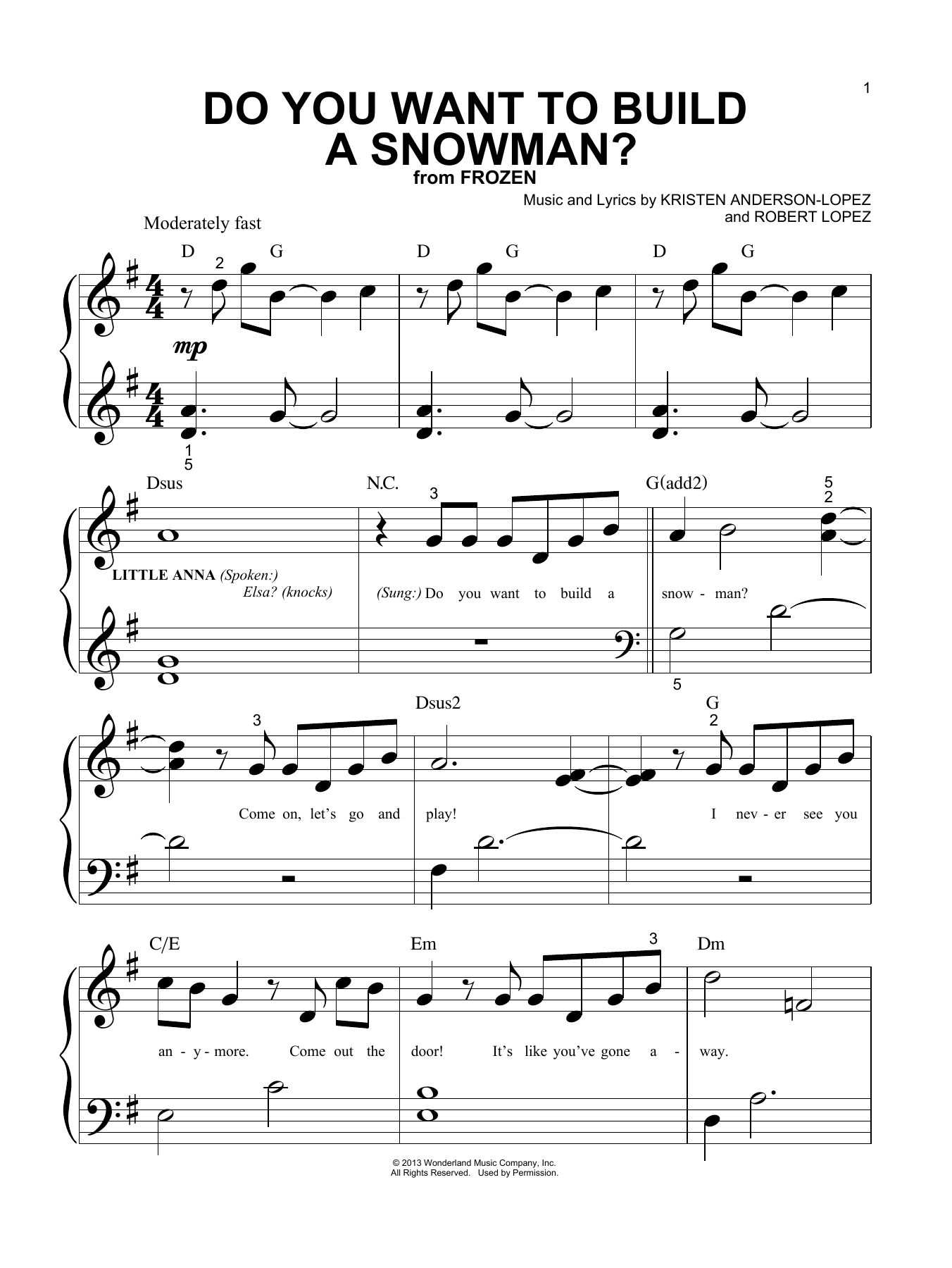 Produktbild zu: Do You Want To Build A Snowman? (from Frozen)
