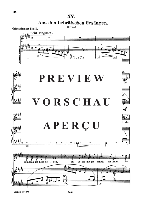 Product gallery: Page 2 of 5 Aus den hebraïschen Gesängen, Op.25 No.13, , Low Voice and Piano