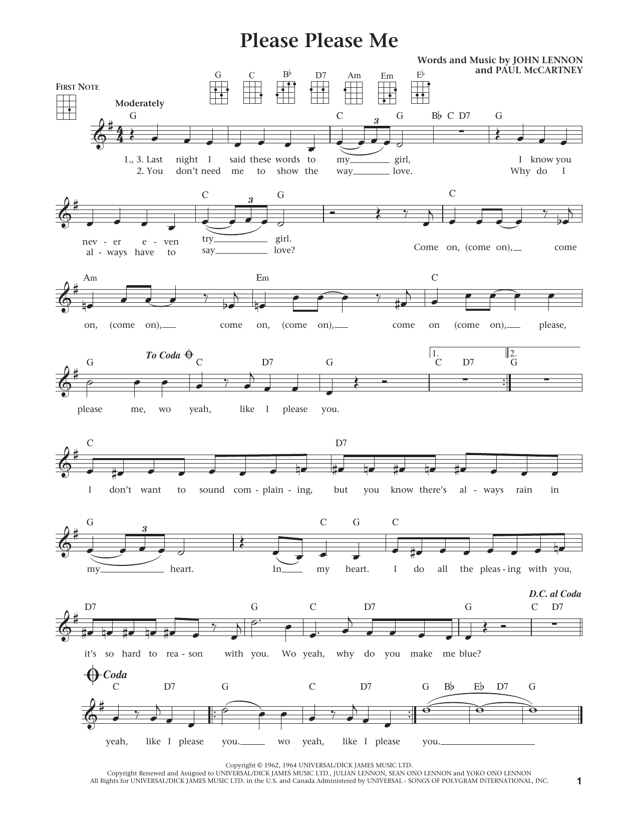 Product gallery: Page 1 of 1 Please Please Me (from The Daily Ukulele) (arr. Liz and Jim Beloff), The Beatles
