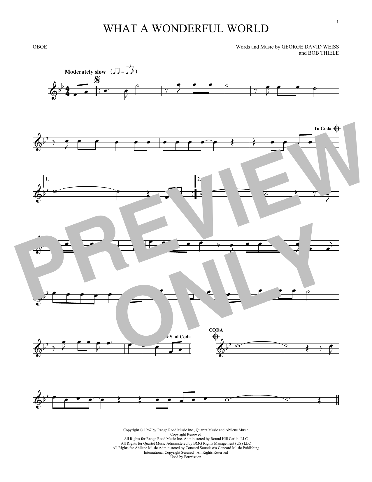 Produktgalerie: Seite 1 von 1 What A Wonderful World, Louis Armstrong, Oboe