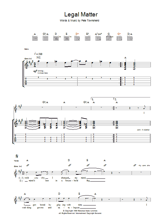 Produktgalerie: Seite 1 von 1 Legal Matter, The Who, Gitarre