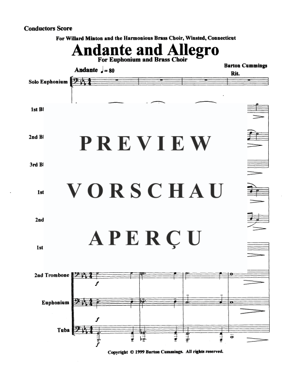 Produktgalerie: Seite 4 von 11 Andante and Allegro, , Euphonium Solo und Blechbläserensemble