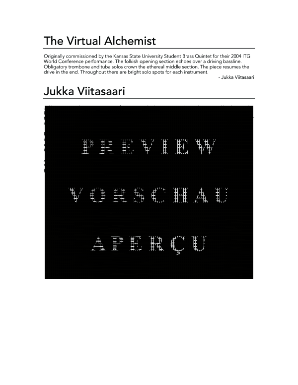 Produktgalerie: Seite 4 von 11 Virtual Alchemist, The, , (Blechbläser Quintett)