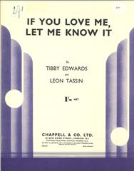 cover: If You Love Me, Let Me Know It, Tibby Edwards