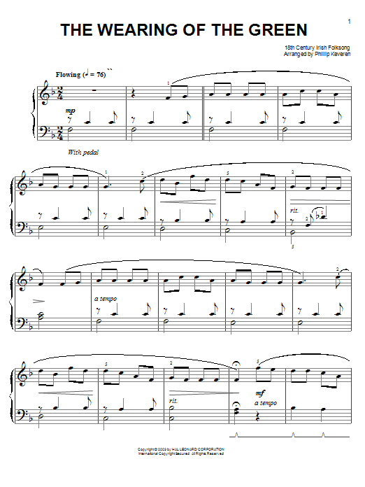 Product picture to: The Wearing Of The Green (arr. Phillip Keveren)