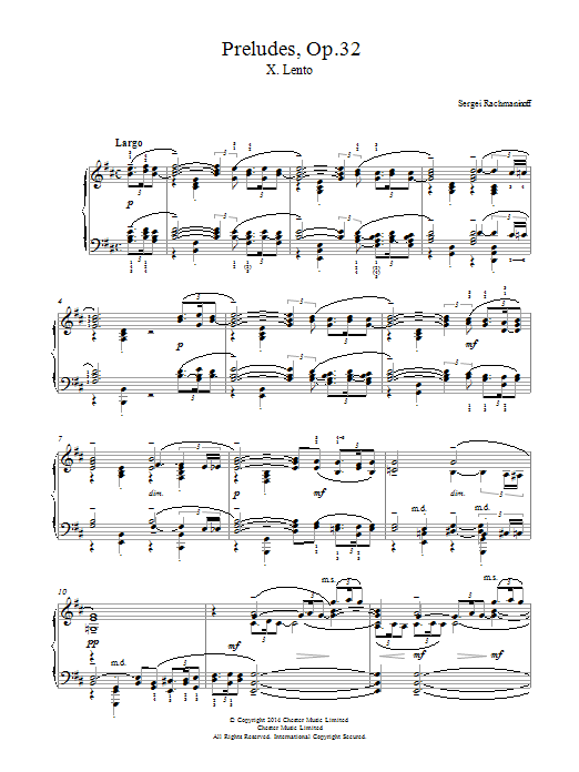 Produktbild zu: Preludes Op.32, No.10 Lento