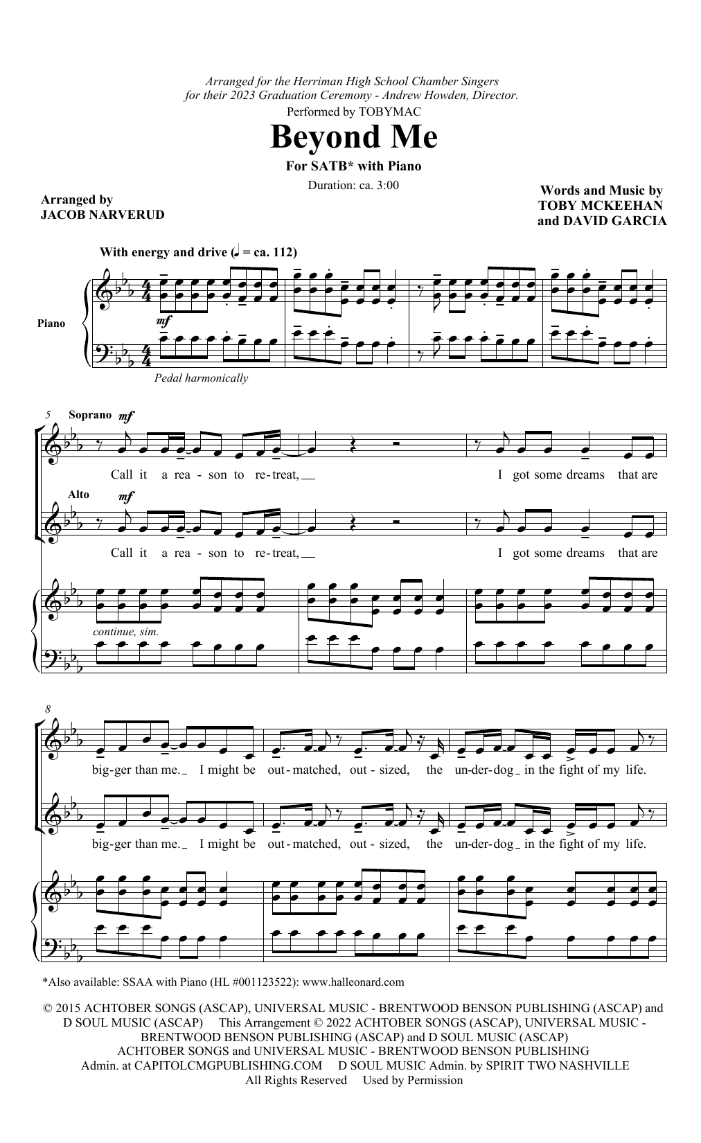 Produktbild zu: Beyond Me (arr. Jacob Narverud)