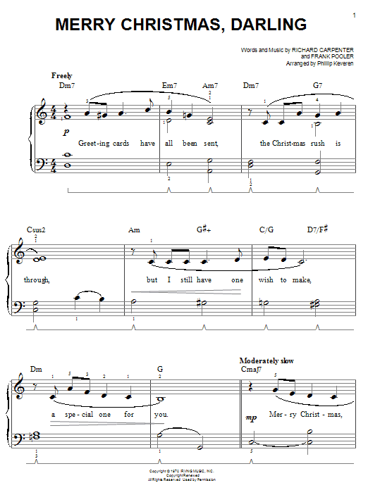 Product gallery: Page 1 of 1 Merry Christmas, Darling (arr. Phillip Keveren), Carpenters