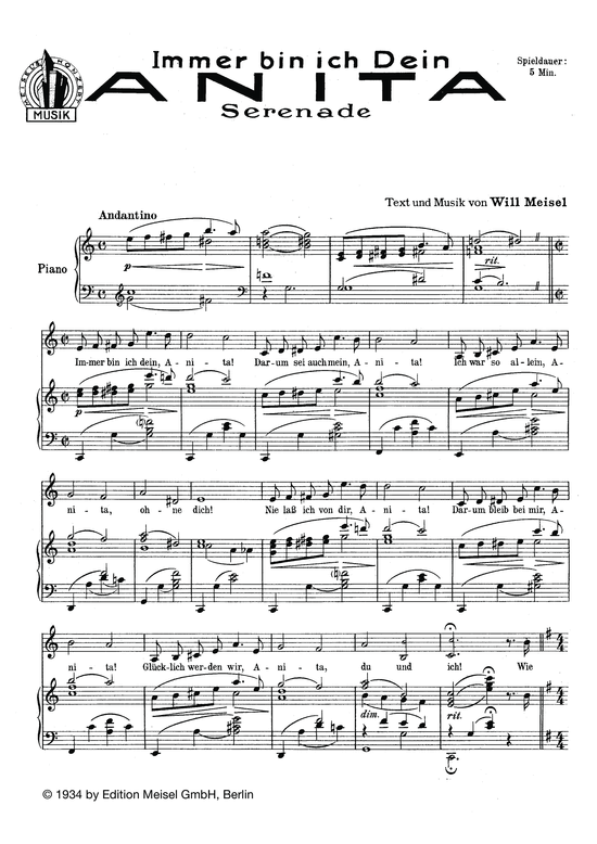 Produktbild zu: Immer bin ich Dein AnitaSerenade