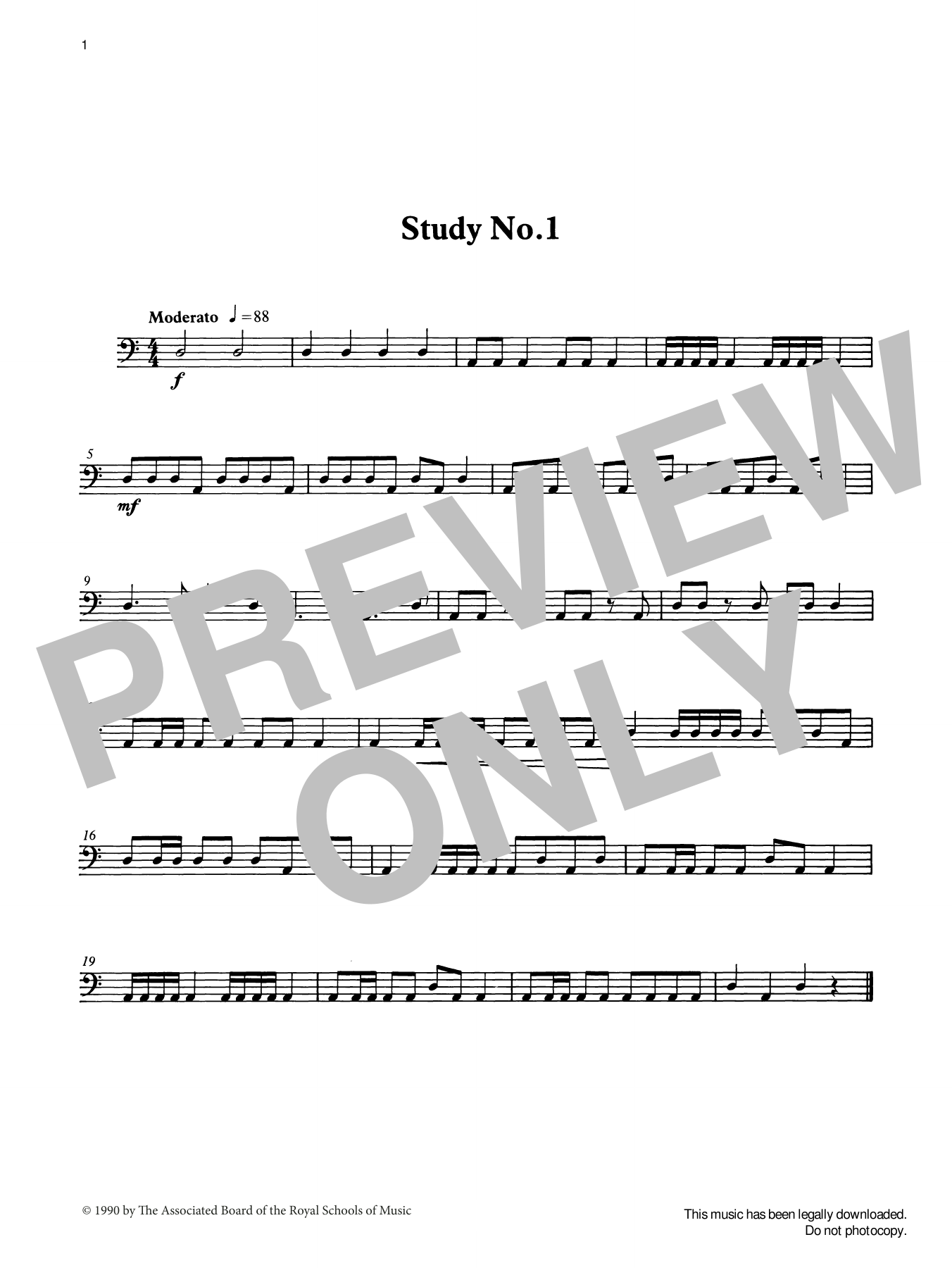 Produktgalerie: Seite 1 von 1 Study No.1 from Graded Music for Timpani, Book I, Ian Wright and Chris Batchelor, Percussion
