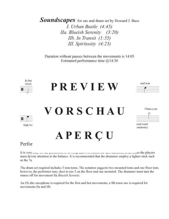 Product gallery: Page 4 of 21 Soundscapes (Saxophon (Es-Alt, das sich mit B-Tenor verdoppelt) , ,  and drums)
