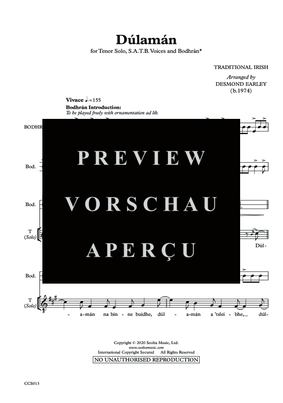 Produktgalerie: Seite 4 von 11 Dúlamán, , Tenor Solo, Gemischter Chor und irische Trommel