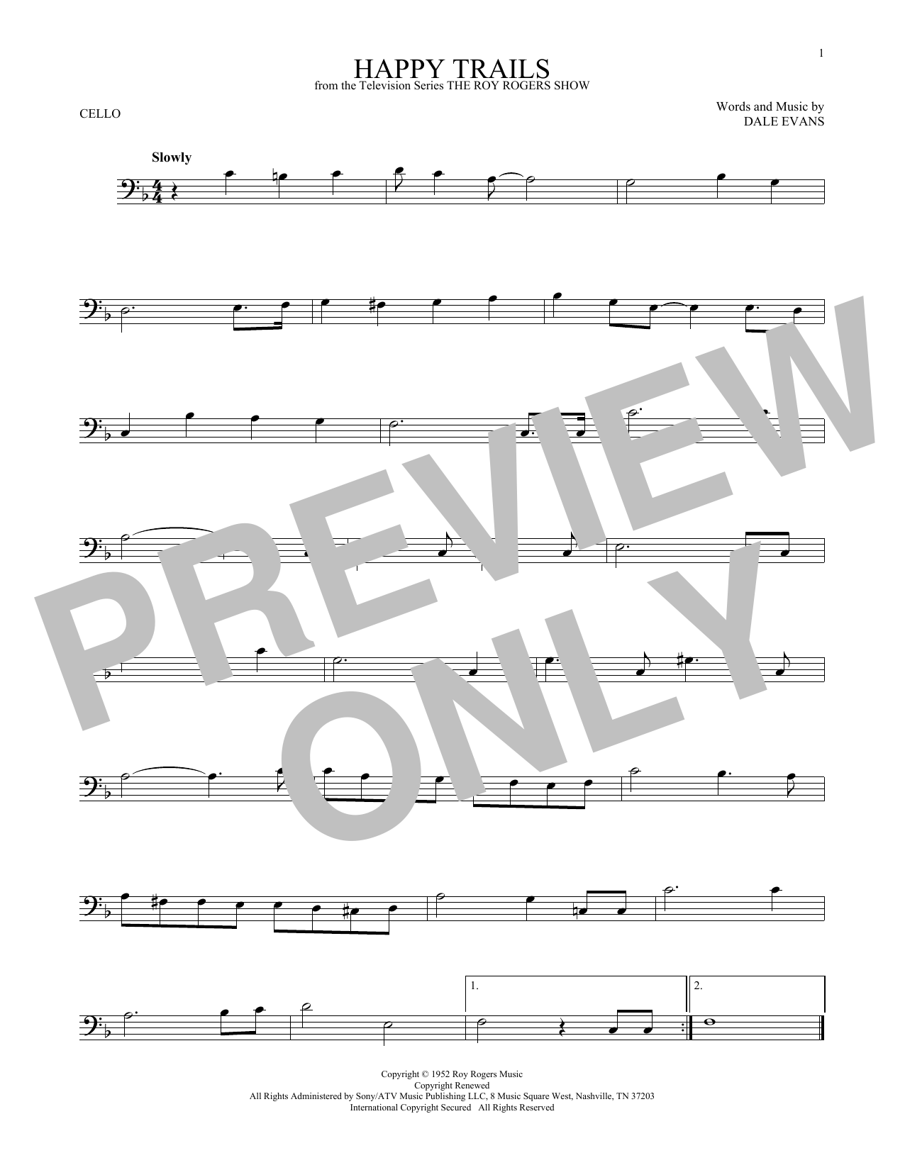 Produktgalerie: Seite 1 von 1 Happy Trails, Roy Rogers, Violoncello