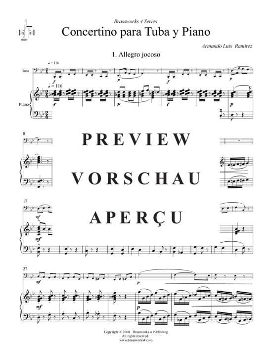 Product gallery: Page 2 of 17 Concertino , , (tuba + piano)