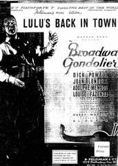 cover: Lulu's Back In Town, Harry Warren