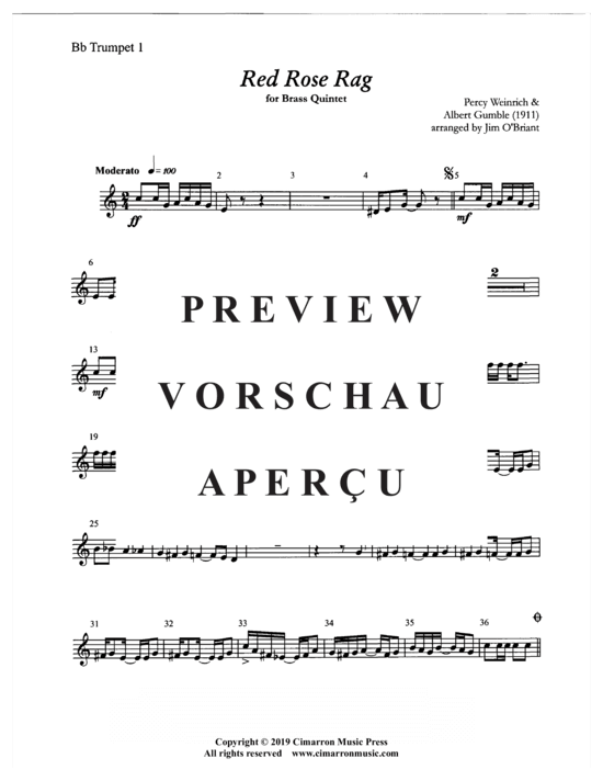gallery: Red Rose Rag , , (Blechbläser Quintett)