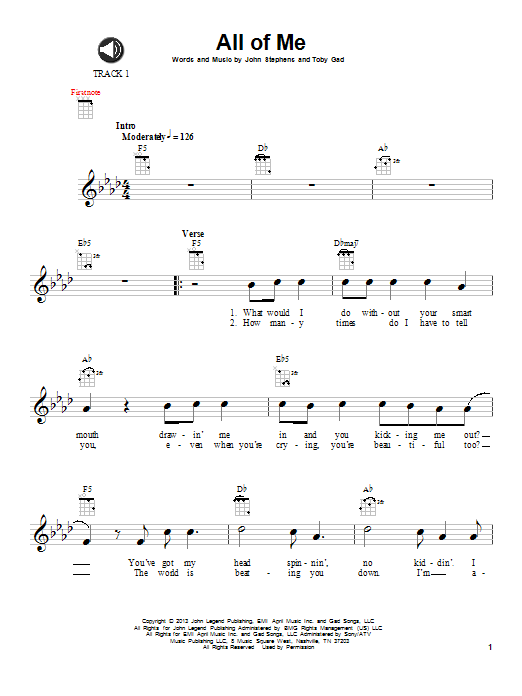 Product gallery: Page 1 of 1 All Of Me, John Legend