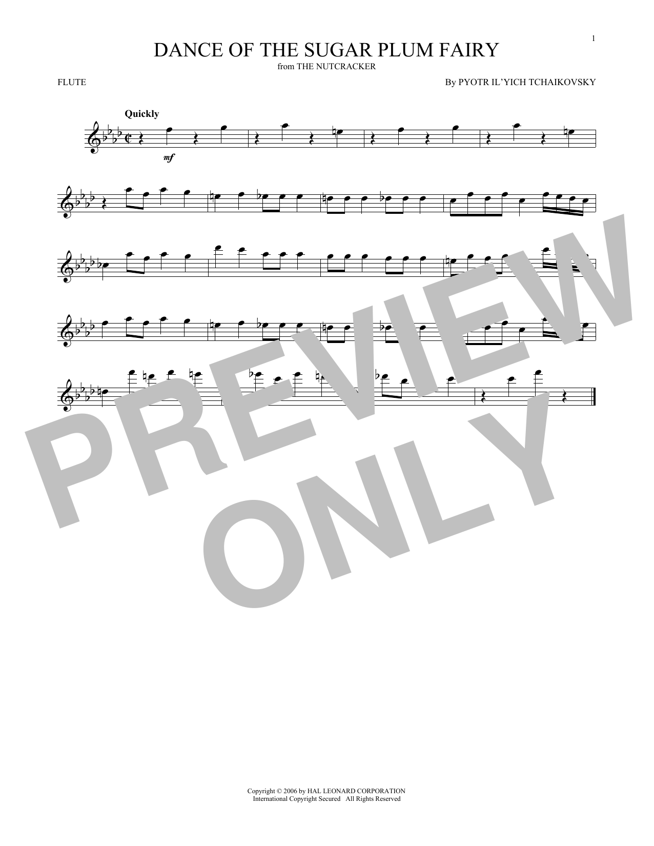 Produktbild zu:  Dance Of The Sugar Plum Fairy, Op. 71a (from The Nutcracker) - Pyotr Il'yich Tchaikovsky