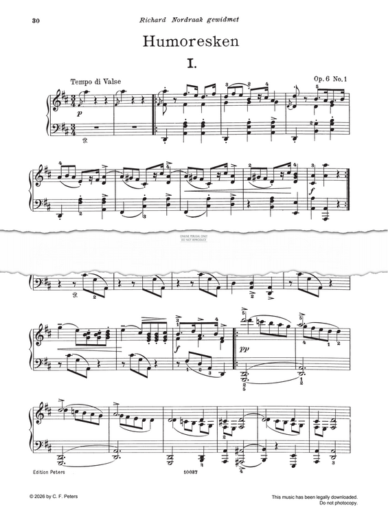 Produktbild zu: Humoresken, Tempo di Valse
