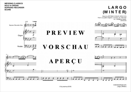 Product gallery: Page 2 of 4 Largo (Winter) , , Soprano Recorder and Organ