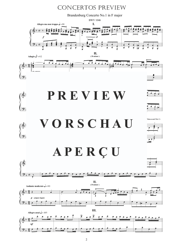 Produktgalerie: Seite 3 von 11 6 Brandenburgische Konzerte - Piano Version, , Klavier Solo - Gesamtausgabe