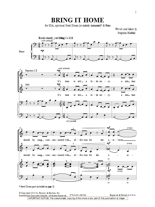Produktgalerie: Seite 1 von 1 Bring It Home, Stephen Hatfield, Chor