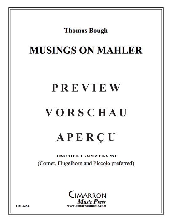 Produktgalerie: Seite 2 von 21 Musings on Mahler , , (Trompete in B oder Kornett, Flügelhorn, Piccolo + Klavier)