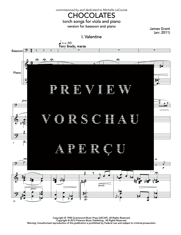 gallery: Chocolates, , (Fagott und Klavier)
