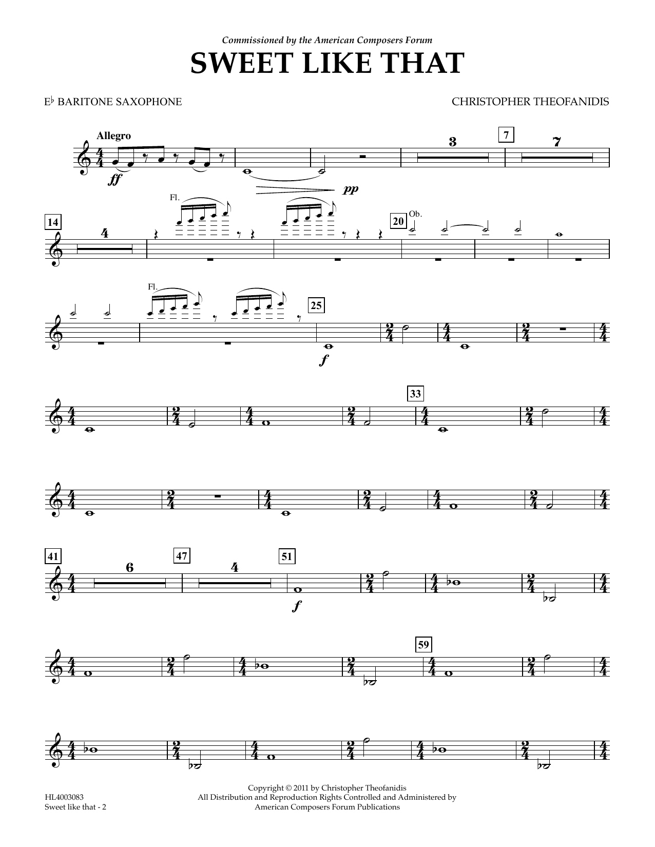 Produktgalerie: Seite 1 von 1 Sweet like that - Eb Baritone Saxophone, Christopher Theofanidis, Ensemble