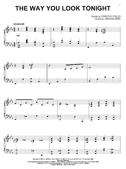 Product gallery: Page 1 of 1 The Way You Look Tonight, Jerome Kern