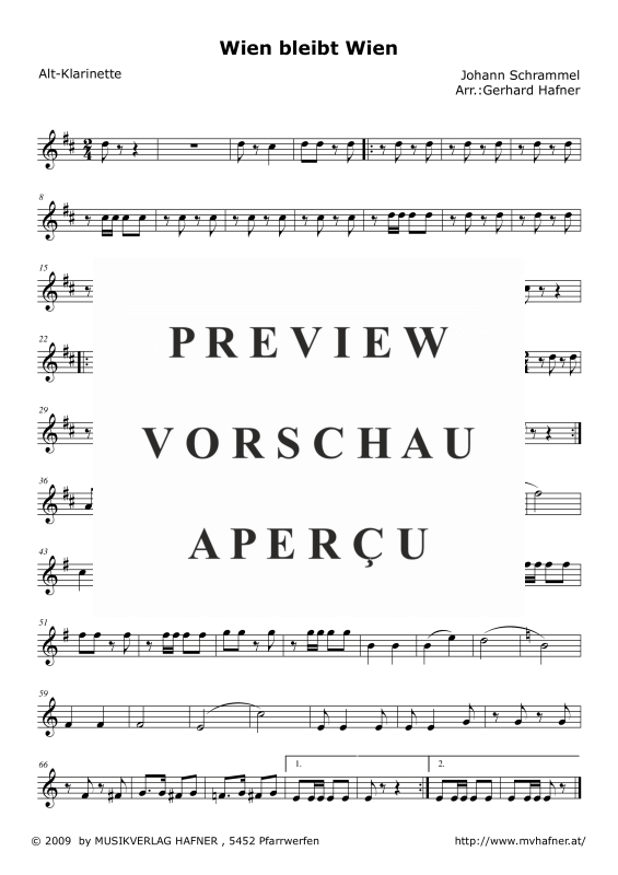 Product gallery: Page 8 of 9 Wien bleibt Wien, , (Clarinet Quintet)