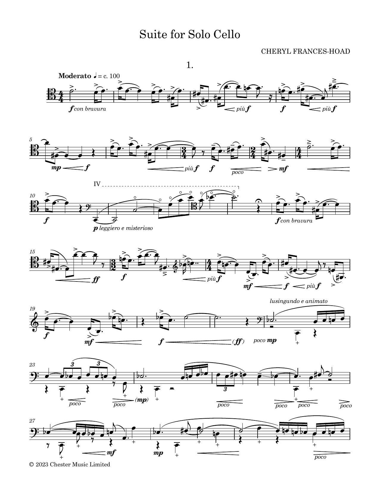 Produktgalerie: Seite 1 von 1 Suite for Solo Cello, Cheryl Frances-Hoad, Violoncello