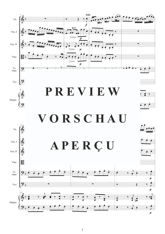 Produktgalerie: Seite 3 von 11 Violin Konzert in F-Dur BWV 1053, , Gemischtes Ensemble Violine, Violoncello, Streicher und Cembalo BC