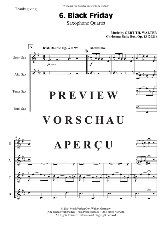 gallery: Black Friday , , (Saxophon Quartett SATB)