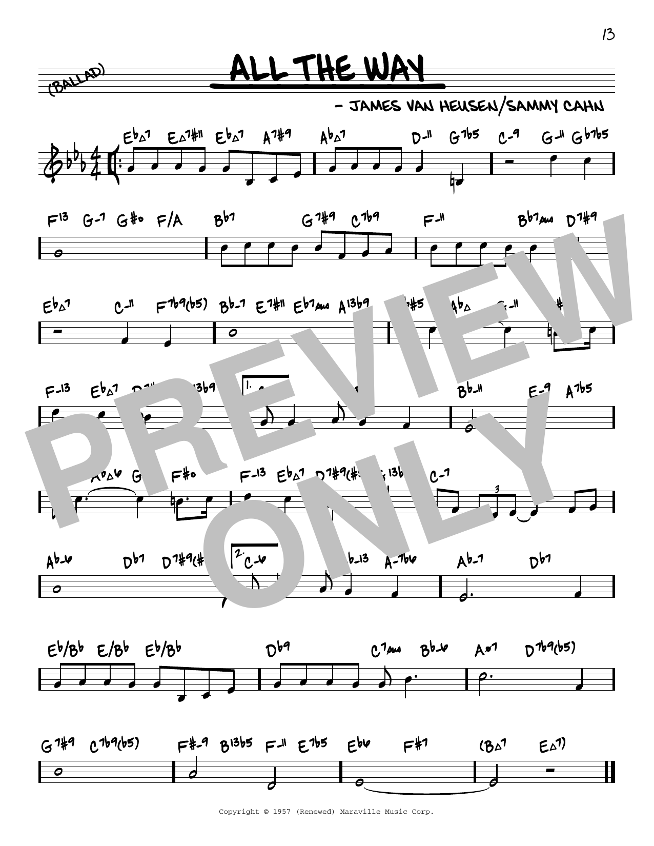 Product gallery: Page 1 of 1 All The Way (arr. David Hazeltine), Frank Sinatra