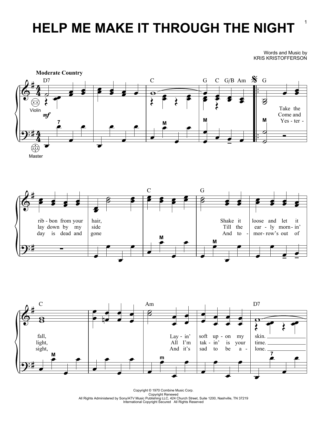 Product gallery: Page 1 of 1 Help Me Make It Through The Night, Kris Kristofferson