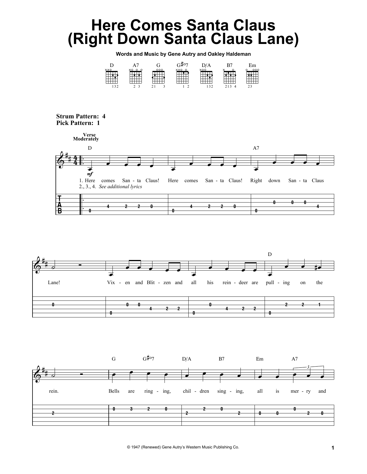 Product gallery: Page 1 of 1 Here Comes Santa Claus (Right Down Santa Claus Lane), Gene Autry