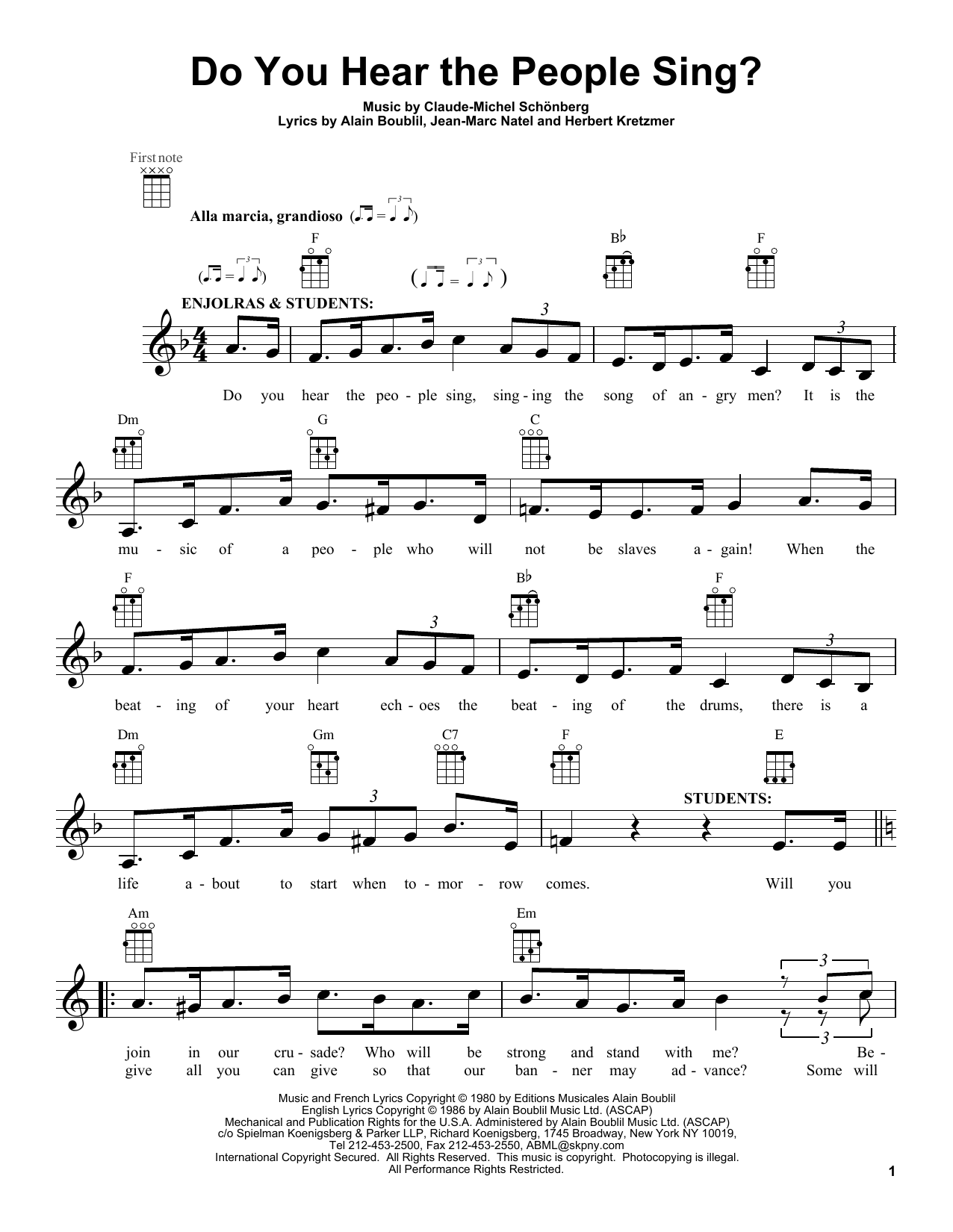 Product gallery: Page 1 of 1 Do You Hear The People Sing?, Claude-Michel Schonberg