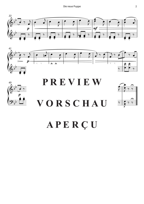 gallery: Die neue Puppe - Nr. 9 aus Kinderalbum op. 39 , , (Klavier Solo)