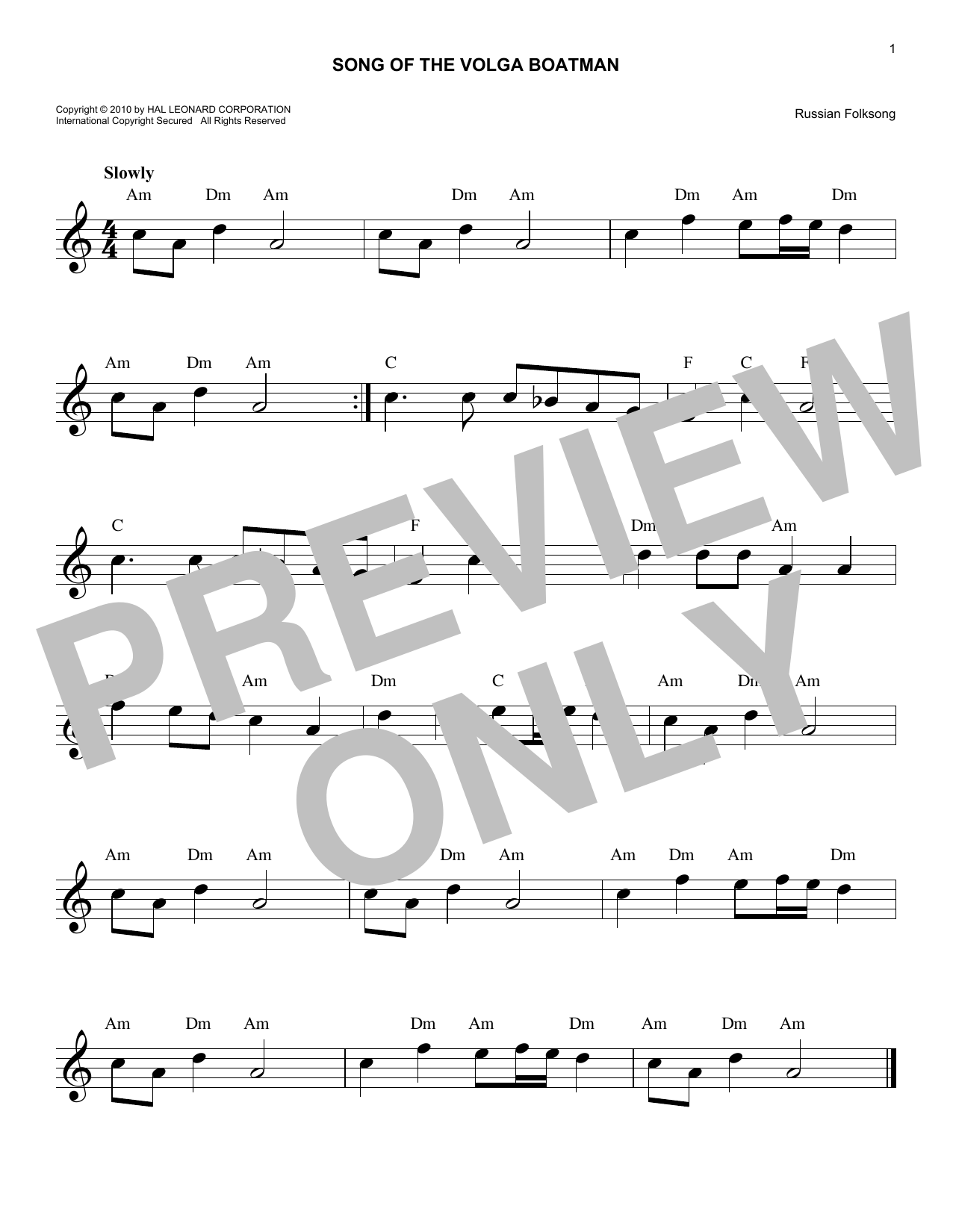 Produktbild zu: Song Of The Volga Boatman