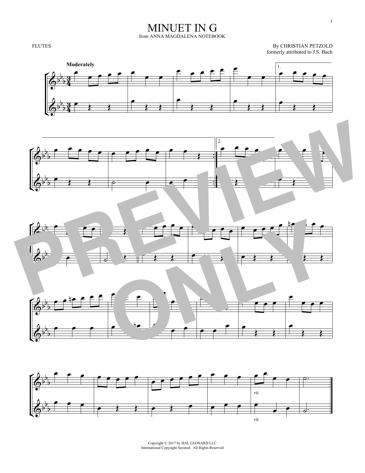 Product gallery: Page 1 of 1 Minuet In G Major, BWV Anh. 114, Christian Petzold
