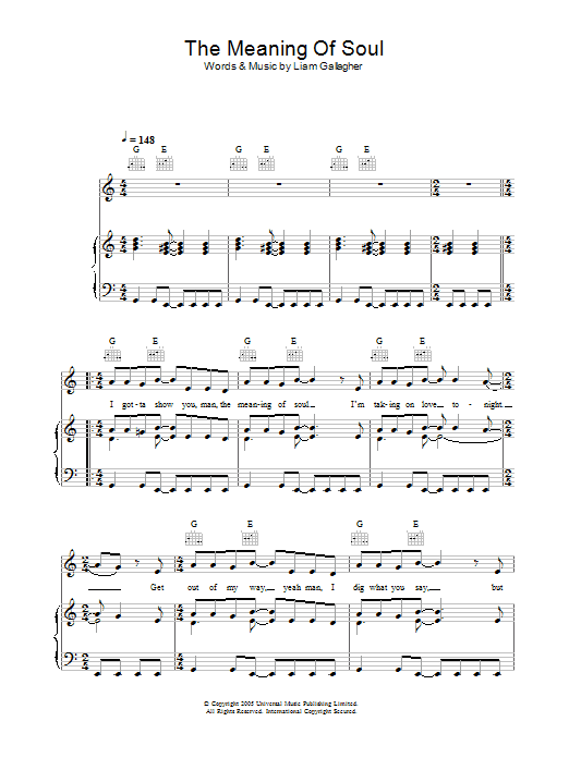 Produktgalerie: Seite 1 von 1 The Meaning Of Soul, Oasis, Gesang, Gitarre, Klavier
