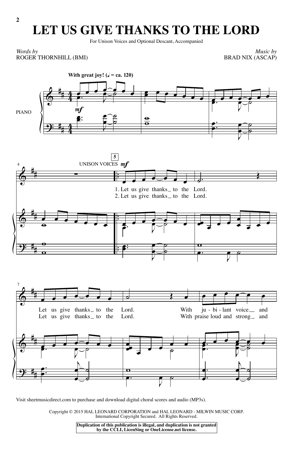 Produktbild zu: Let Us Give Thanks To The Lord