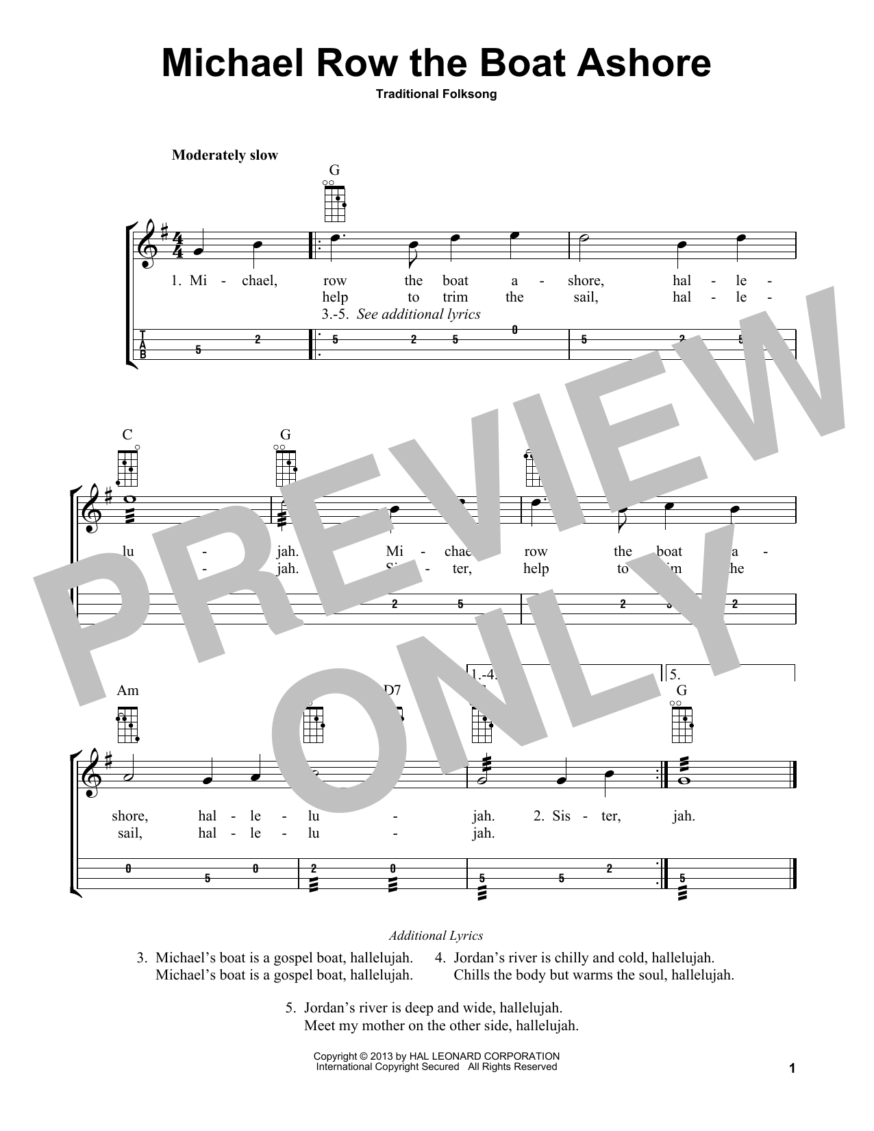 Product picture to: Michael Row The Boat Ashore (arr. Bobby Westfall)