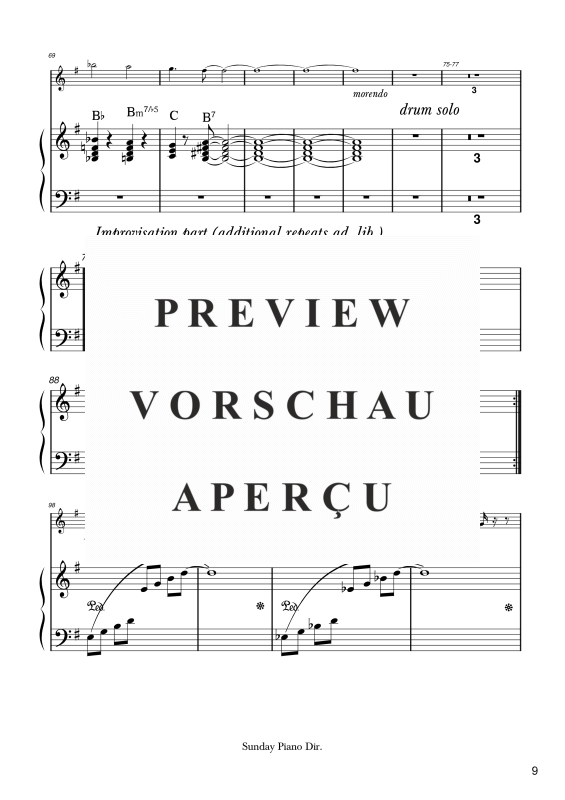 Produktgalerie: Seite 10 von 11 Sunday, , Combo: Zwei Melodiestimmen in C/B/Es, Klavier und Kontrabass