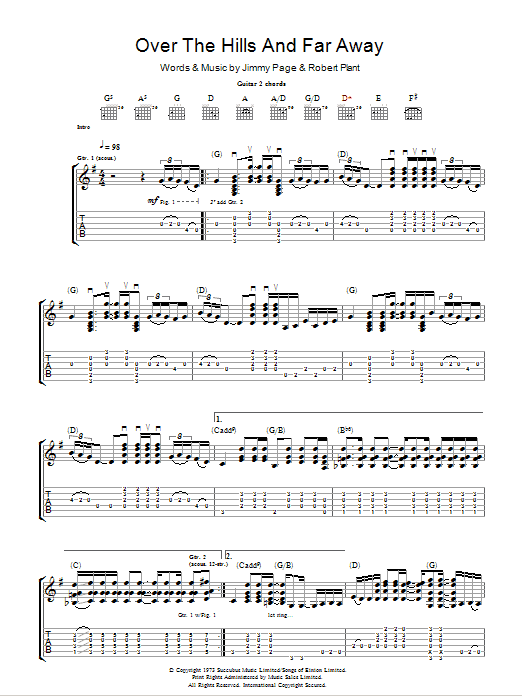 Produktgalerie: Seite 1 von 1 Over The Hills And Far Away, Led Zeppelin, Gitarre