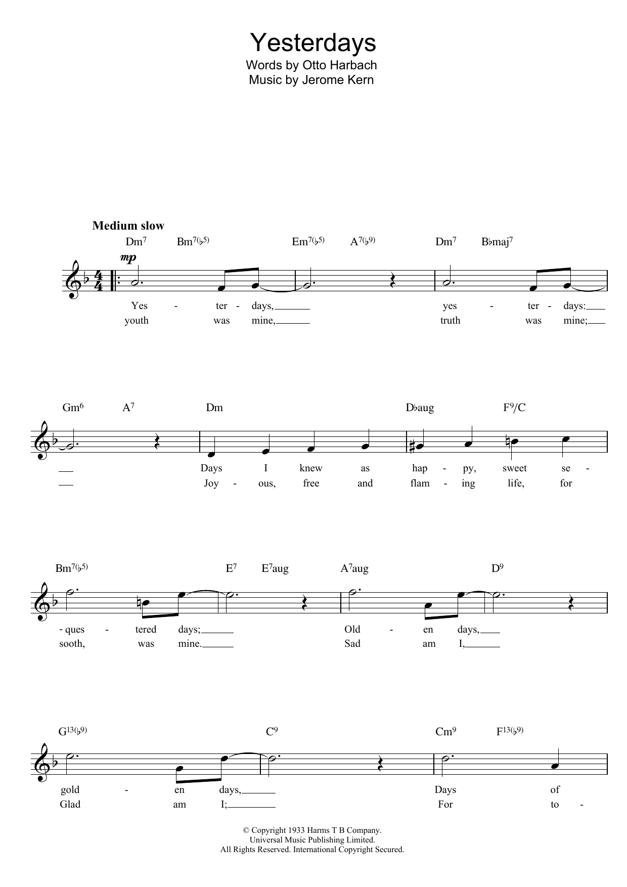 Produktbild zu: Yesterdays