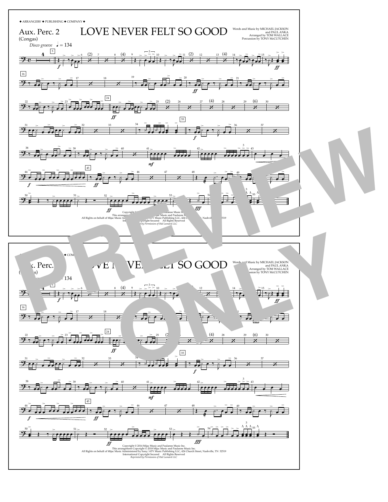 Produktbild zu: Love Never Felt So Good - Aux. Perc. 2
