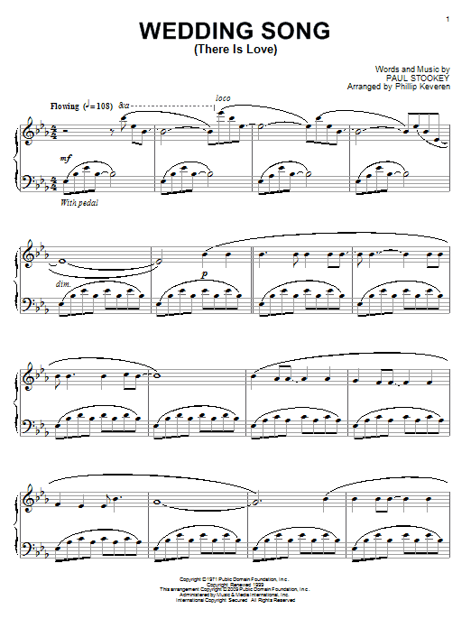 Product gallery: Page 1 of 1 Wedding Song (There Is Love) (arr. Phillip Keveren), Peter, Paul & Mary