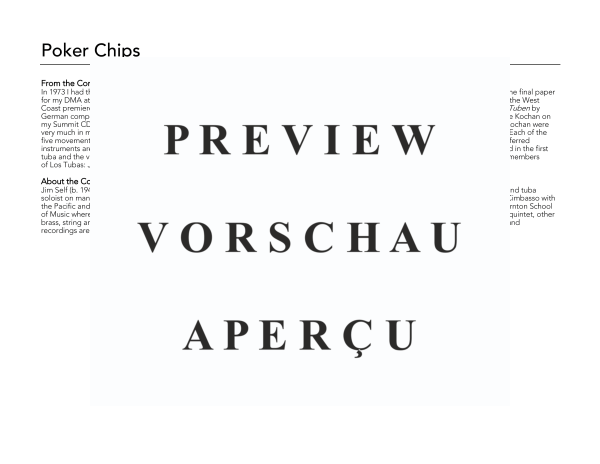 Product gallery: Page 4 of 11 Poker Chips, , (Tuba Quartet TTTT and vibraphone)